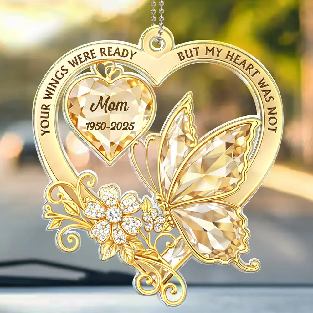 Memorial Your Wings Were Ready Diamond 3D Effect - Personalized Acrylic Car Hanger