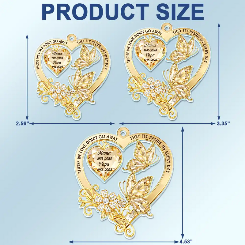 Memorial,Family,Gift For Men,Gift For Women,Sad,Top Market - Memorial Your Wings Were Ready Diamond 3D Effect - Personalized Acrylic Car Hanger