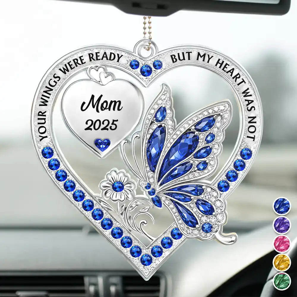 Memorial Your Wings Were Ready 3D Effect - Personalized Acrylic Car Hanger