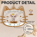 Pet Lovers,Pet Mom,Pet Dad,Cat Lovers,Cat Mom,Cat Dad,Christmas,Happy - Meowy Catmas - Personalized 3-Layered Acrylic Shaker Ornament