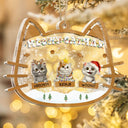 Pet Lovers,Pet Mom,Pet Dad,Cat Lovers,Cat Mom,Cat Dad,Christmas,Happy - Meowy Catmas - Personalized 3-Layered Acrylic Shaker Ornament