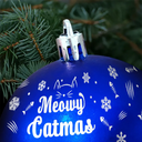 Cat Lovers,Pet Lovers,Happy,Christmas - Meowy Catmas - Personalized Ball Ornament
