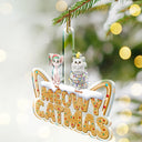 Funny,Cat Lovers - Meowy Catmas - Personalized Custom Shaped Acrylic Ornament