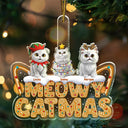 Funny,Cat Lovers - Meowy Catmas - Personalized Custom Shaped Acrylic Ornament