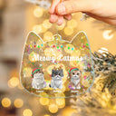 Cat Lovers,Funny,Christmas - Meowy Catmas - Personalized Holographic Acrylic Ornament
