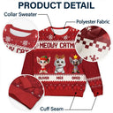 Cat Lovers,Pet Lovers,Christmas,Funny - Meowy Catmas 3D Effect Cat - Personalized Unisex Ugly Sweater