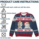 Cat Lovers,Pet Lovers,Christmas,Funny - Meowy Catmas 3D Effect Cat - Personalized Unisex Ugly Sweater