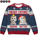 Cat Lovers,Pet Lovers,Christmas,Funny - Meowy Catmas 3D Effect Cat - Personalized Unisex Ugly Sweater