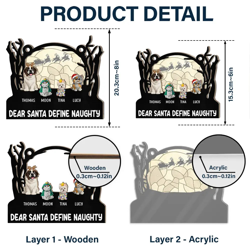 Christmas, Cat Lovers, Dog Lovers, Pet Lovers, Happy - Meowy Catmas Christmas Pet Lovers - Personalized Window Hanging Suncatcher Ornament
