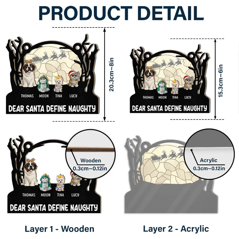 Christmas, Cat Lovers, Dog Lovers, Pet Lovers, Happy - Meowy Catmas Christmas Pet Lovers - Personalized Window Hanging Suncatcher Ornament