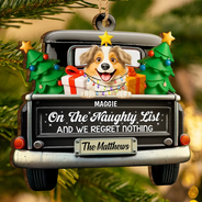 Christmas,Pet Lovers,Happy,Cat Lovers,Dog Lovers - Meowy Catmas Christmas Tree - Personalized Custom Shaped Wooden Ornament