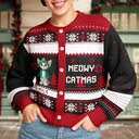 Cat Lovers,Cat Mom,Funny,Christmas - Meowy Catmas Funny 3D Effect Cats - Personalized Cardigan