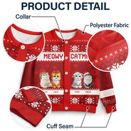Cat Lovers,Cat Mom,Funny,Christmas - Meowy Catmas Funny 3D Effect Cats - Personalized Cardigan
