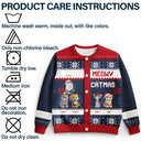 Cat Lovers,Cat Mom,Funny,Christmas - Meowy Catmas Funny 3D Effect Cats - Personalized Cardigan