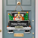 Christmas, Pet Lovers, Cat Lovers, Happy - Meowy Christmas Christmas Red Truck - Personalized Custom Shaped Wood Sign