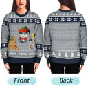 Pet Lovers, Pet Mom, Pet Dad, Cat Lovers, Cat Mom, Cat Dad, Happy, Christmas - Meowy Christmas Hidden Message - Personalized Unisex Ugly Sweater