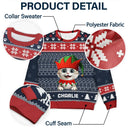 Pet Lovers, Pet Mom, Pet Dad, Cat Lovers, Cat Mom, Cat Dad, Happy, Christmas - Meowy Christmas Hidden Message - Personalized Unisex Ugly Sweater