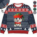 Pet Lovers, Pet Mom, Pet Dad, Cat Lovers, Cat Mom, Cat Dad, Happy, Christmas - Meowy Christmas Hidden Message - Personalized Unisex Ugly Sweater
