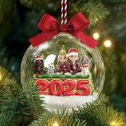 Christmas,Family,Happy - Merry Christmas All Family 3D Effect - Personalized 3D Acrylic Ball Ornament