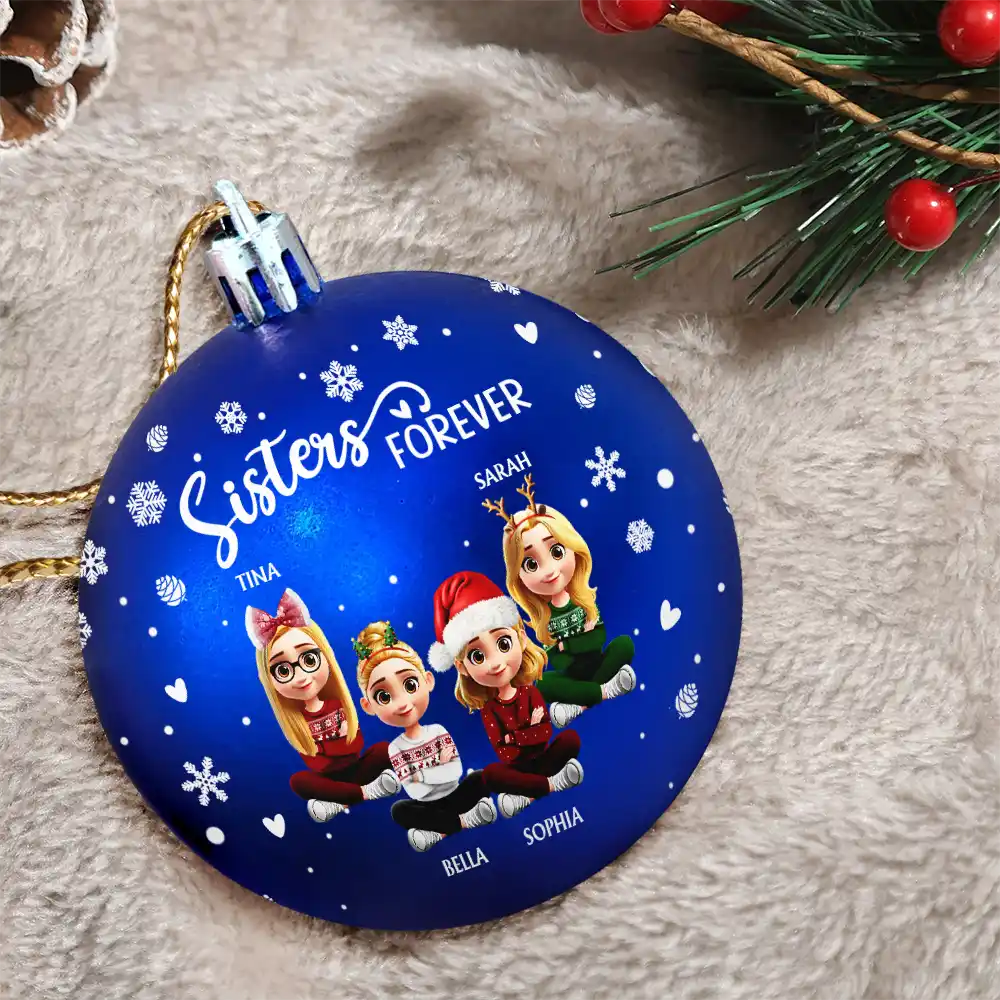 Gift For Bestie, Christmas, Happy - Merry Christmas My Besties - Personalized Ball Ornament