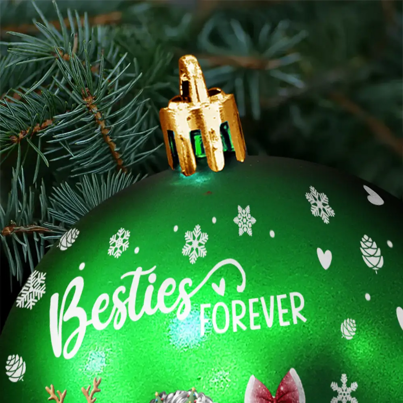 Gift For Bestie, Christmas, Happy - Merry Christmas My Besties - Personalized Ball Ornament