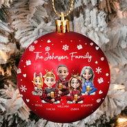 Christmas,Happy,Family - Merry Christmas My Family - Personalized Ball Ornament