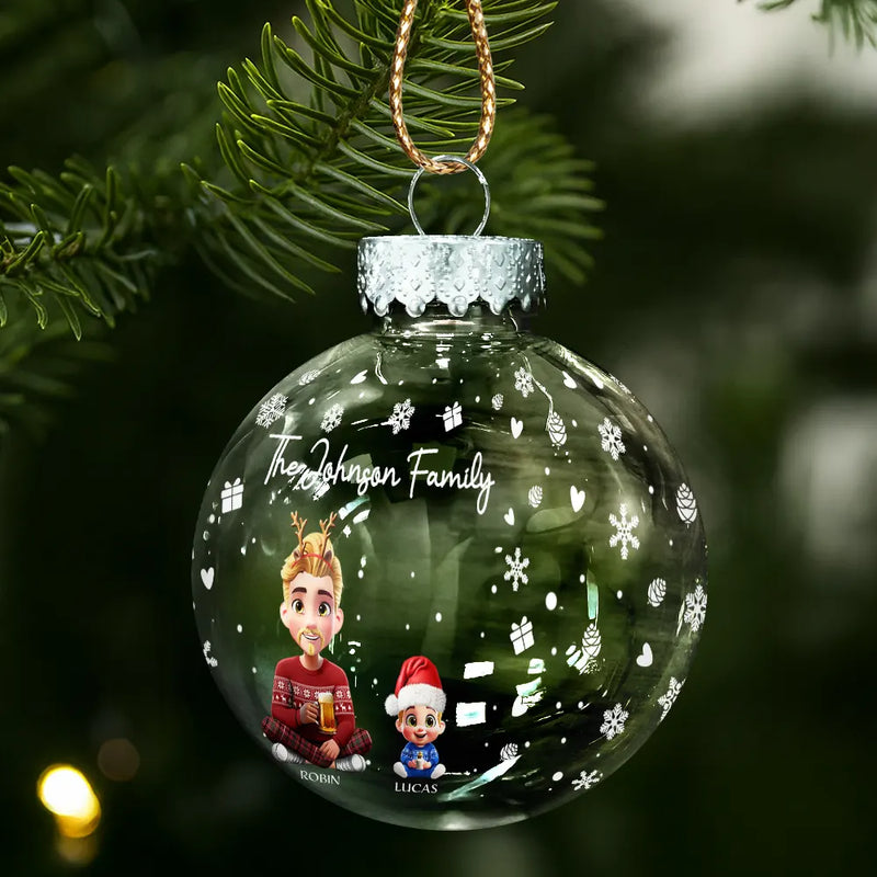Christmas,Happy,Family - Merry Christmas My Family - Personalized Ball Ornament