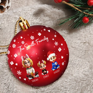 Christmas,Happy,Family - Merry Christmas My Family - Personalized Ball Ornament