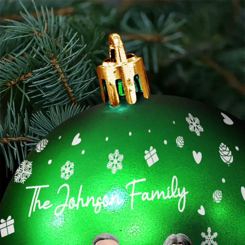 Christmas,Happy,Family - Merry Christmas My Family - Personalized Ball Ornament