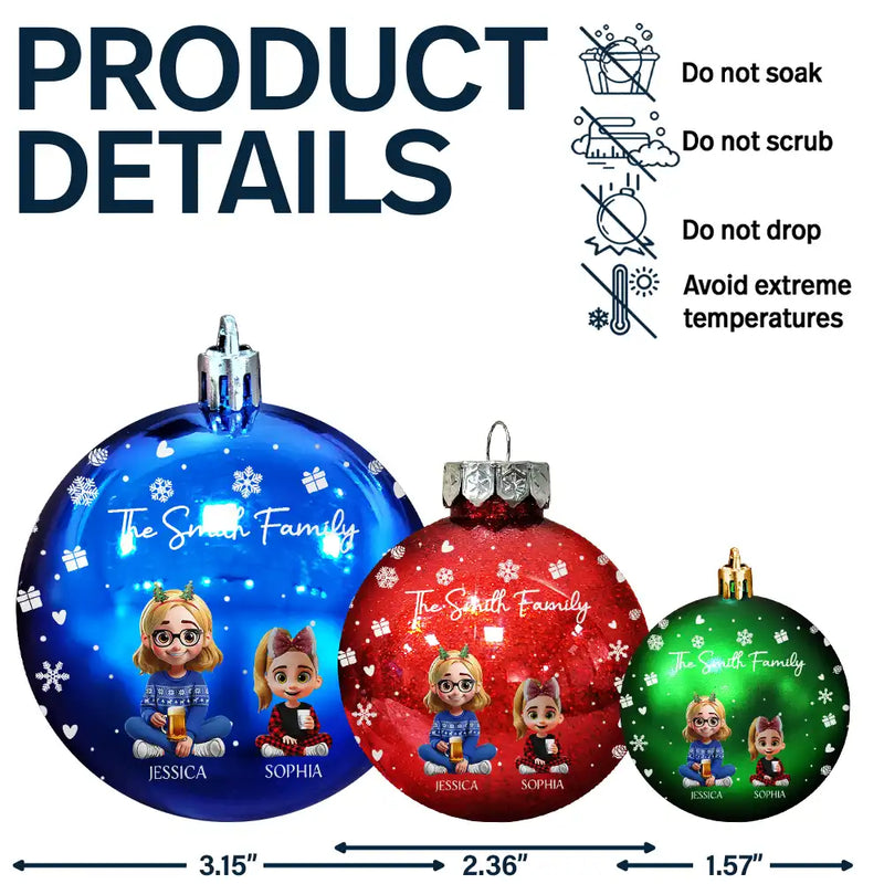 Christmas,Happy,Family - Merry Christmas My Family - Personalized Ball Ornament