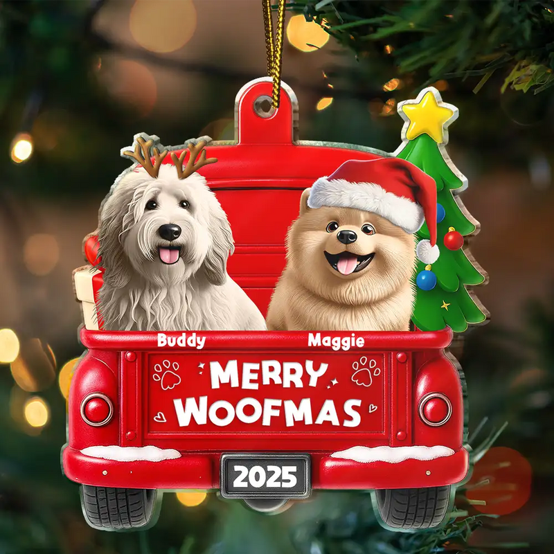 Pet Lovers,Pet Mom,Pet Dad,Dog Lovers,Dog Mom,Dog Dad,Christmas,Happy - Merry Christmas Pet Lovers - Personalized Custom Shaped Acrylic Ornament