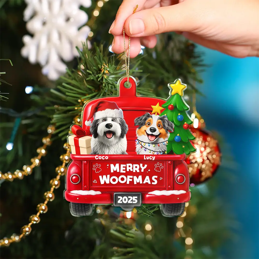 Pet Lovers,Pet Mom,Pet Dad,Dog Lovers,Dog Mom,Dog Dad,Christmas,Happy - Merry Christmas Pet Lovers - Personalized Custom Shaped Acrylic Ornament