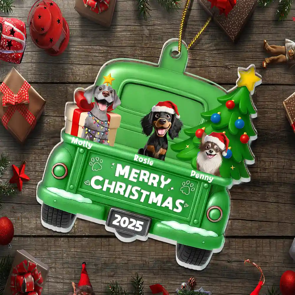 Pet Lovers,Pet Mom,Pet Dad,Dog Lovers,Dog Mom,Dog Dad,Christmas,Happy - Merry Christmas Pet Lovers - Personalized Custom Shaped Acrylic Ornament
