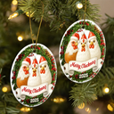 Farm,Gift For Yourself,Gift For Women,Gift For Men,Happy,Christmas - Merry Cluckin' Christmas 3D Effect - Personalized Circle Ceramic Ornament