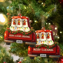 Farm, Gift For Yourself, Gift For Women, Gift For Men, Happy, Christmas - Merry Cluckmas Red Truck - Personalized Custom Shaped Wooden Ornament