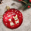 Dog Lovers,Pet Lovers,Happy,Christmas - Merry Woofmas - Personalized Ball Ornament