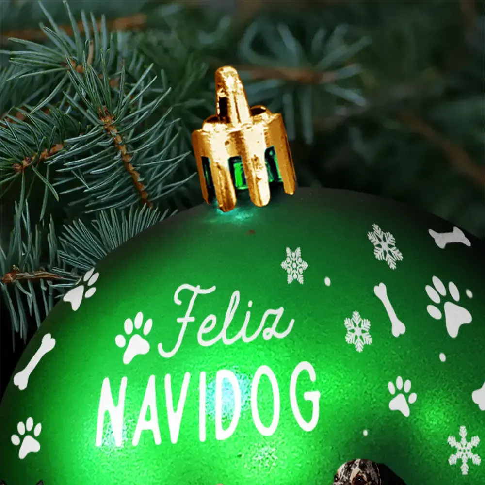 Dog Lovers,Pet Lovers,Happy,Christmas - Merry Woofmas - Personalized Ball Ornament
