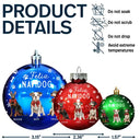 Dog Lovers,Pet Lovers,Happy,Christmas - Merry Woofmas - Personalized Ball Ornament