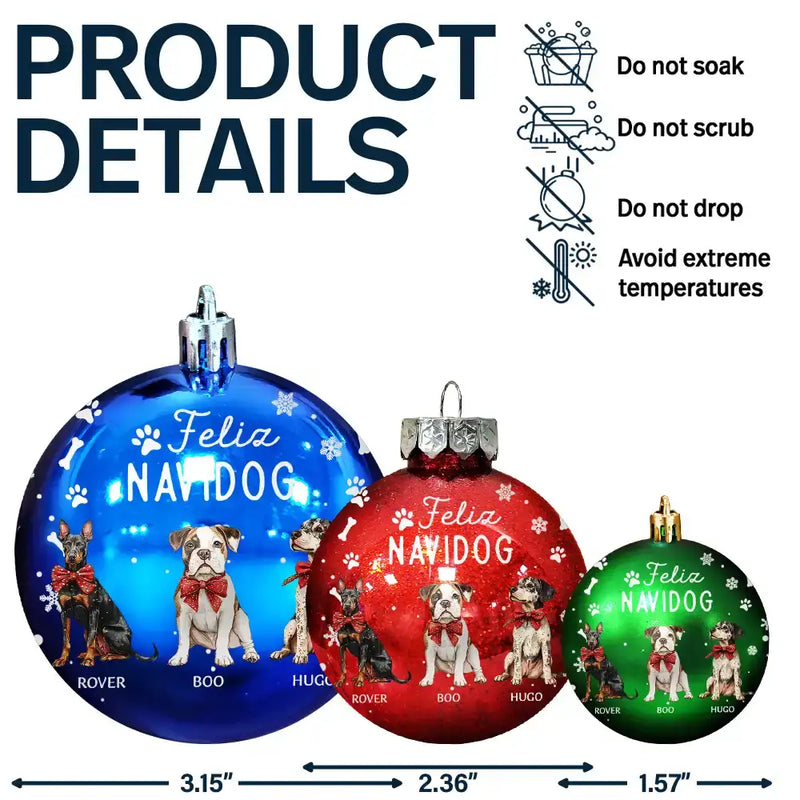 Dog Lovers,Pet Lovers,Happy,Christmas - Merry Woofmas - Personalized Ball Ornament