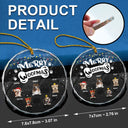 Dog Lovers,Dog Mom,Dog Dad,Happy,Christmas - Merry Woofmas - Personalized Circle Glass Ornament