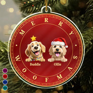 Merry Woofmas 3D Dog Cat - Personalized Custom Shaped Acrylic Ornament