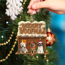 Happy,Christmas,Pet Lovers - Merry Woofmas 3D Effect - Personalized Custom Shaped Acrylic Ornament