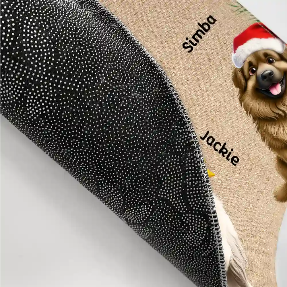 Pet Lovers, Pet Mom, Pet Dad, Dog Lovers, Dog Mom, Dog Dad, Happy, Christmas - Merry Woofmas Christmas 3D Effect Dog - Personalized Doormat