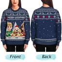 Dog Lovers,Dog Couple,Dog Mom,Dog Dad,Christmas,Top Market,Happy - Merry Woofmas Couple Dog Mom Dad - Personalized Unisex Ugly Sweater
