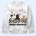 Happy, Dog Lovers, Christmas - Merry Woofmas Retro - Personalized T Shirt