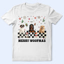 Happy, Dog Lovers, Christmas - Merry Woofmas Retro - Personalized T Shirt