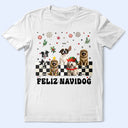 Happy, Dog Lovers, Christmas - Merry Woofmas Retro - Personalized T Shirt