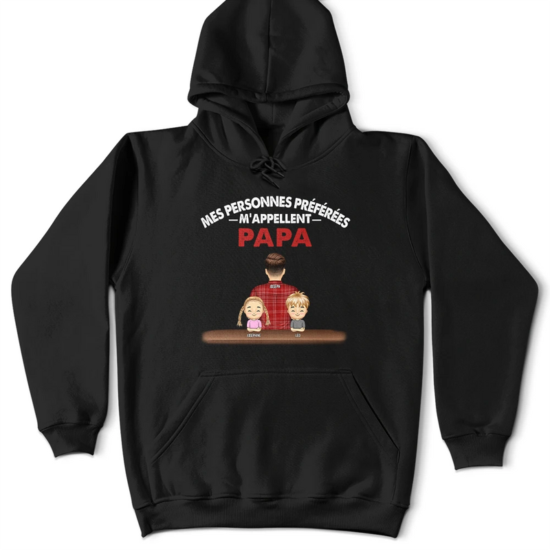 Gift For Husband,Parents,Gift For Yourself,Gift For Men,Gift For Grandpa,Gift For Father,Love,French,Gift For Grandparents,Non-Eng,Vector,Adorable - Mes Personnes Préférées M’appellent Papi - T-Shirt Personnalisé