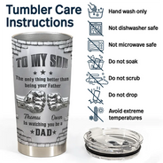 Top Market,Proud,Icon - Metal Effect Hand Punch Watching You Be A Dad - Personalized Tumbler