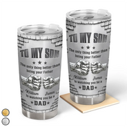 Top Market,Proud,Icon - Metal Effect Hand Punch Watching You Be A Dad - Personalized Tumbler